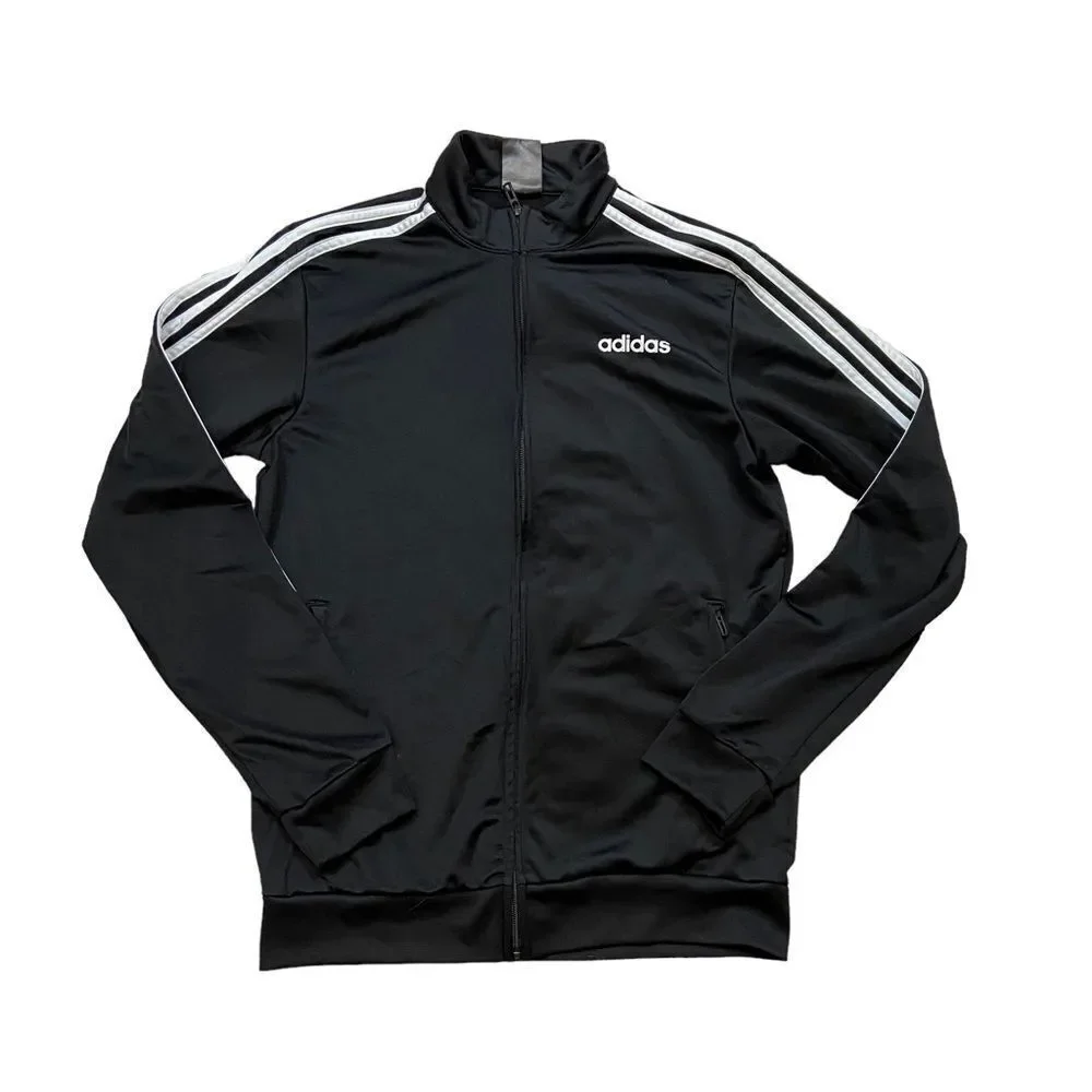 Men’s Adidas Essentials Triple Stripe Track Jacket Black and White Size‎ Small